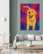 Yellow Happiness by Angela Bond on GIANT ART - multicolor animals; contemporary