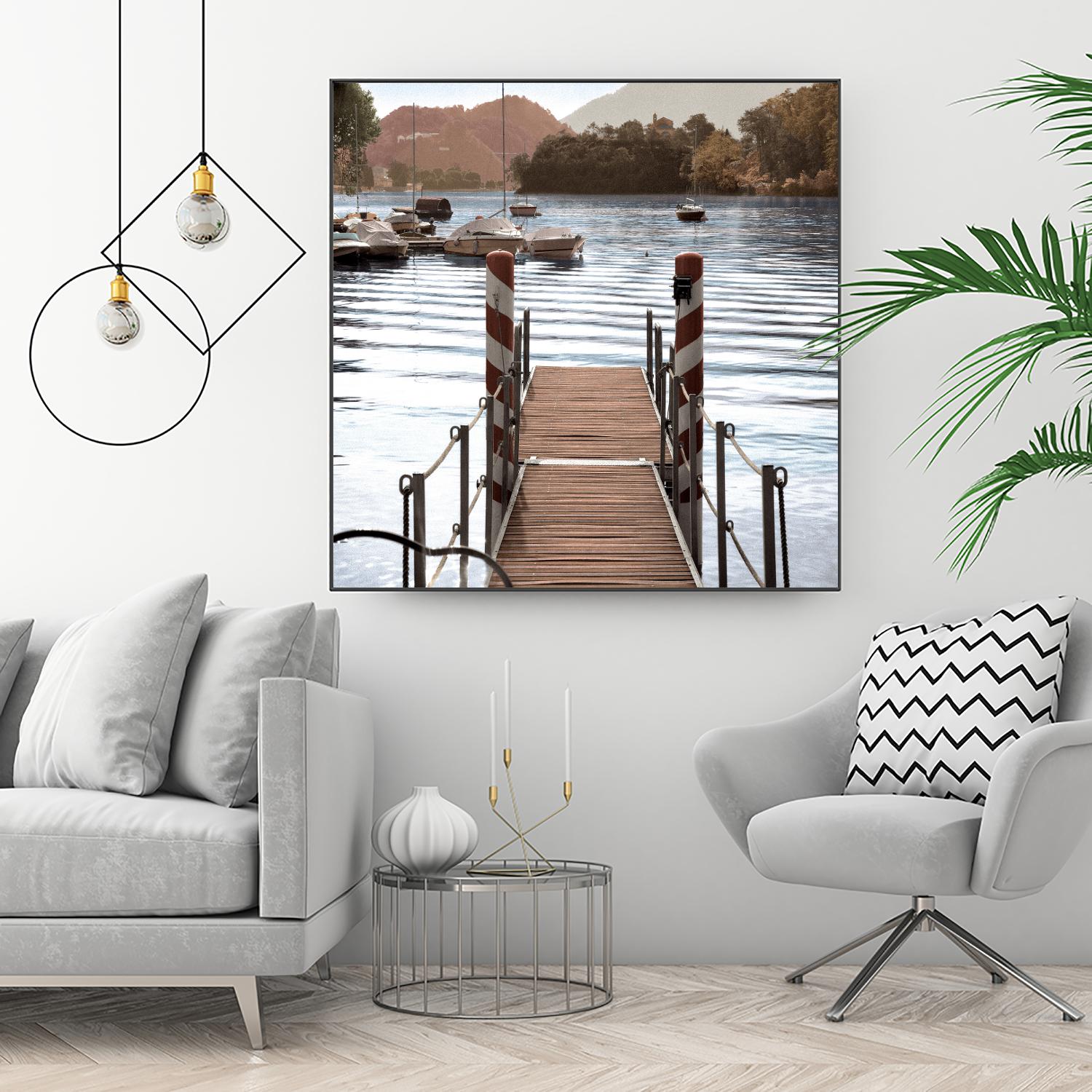 Island Harbor Pier by Alan Blaustein on GIANT ART - multicolor photography; landscapes; coastal