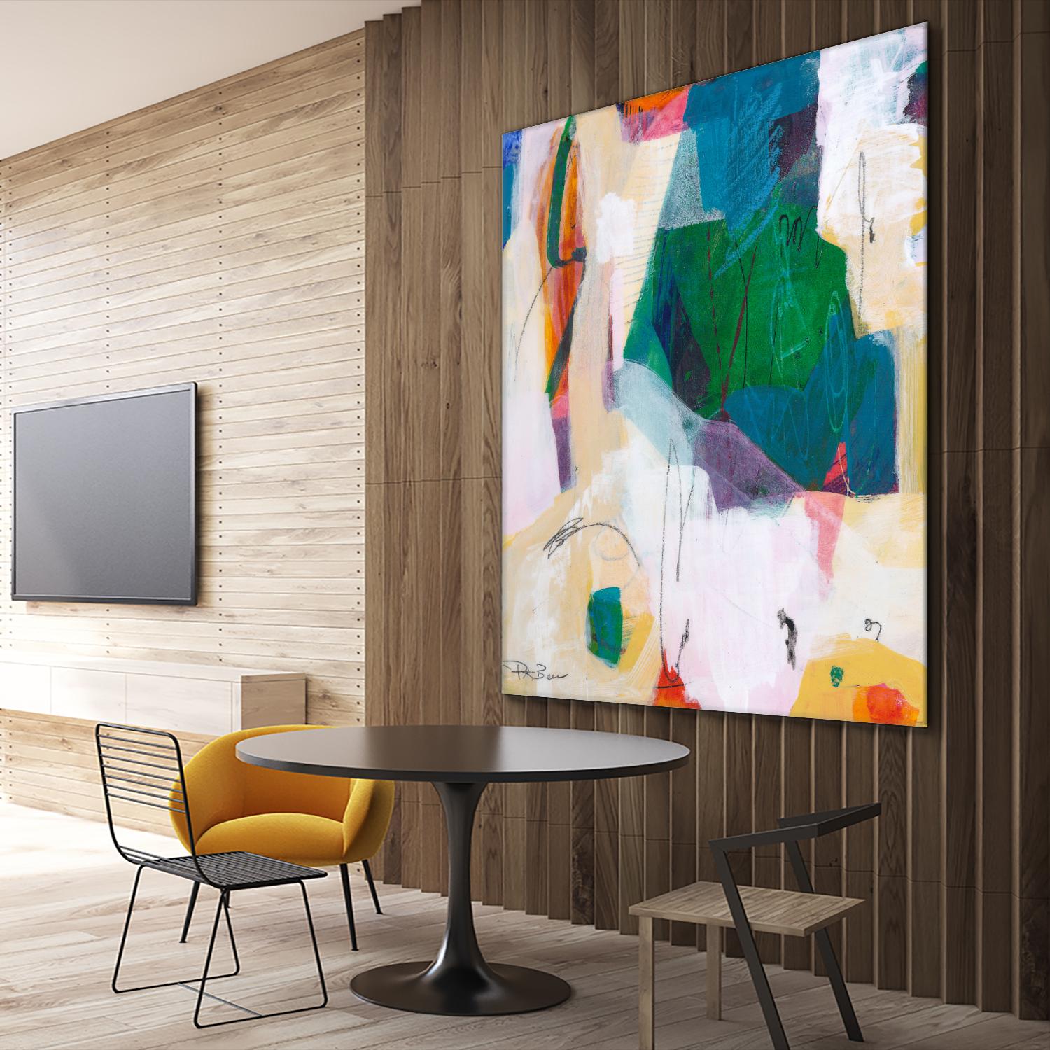 Oide 4 by Pamela K Beer on GIANT ART - yellow,blue abstracts, contemporary