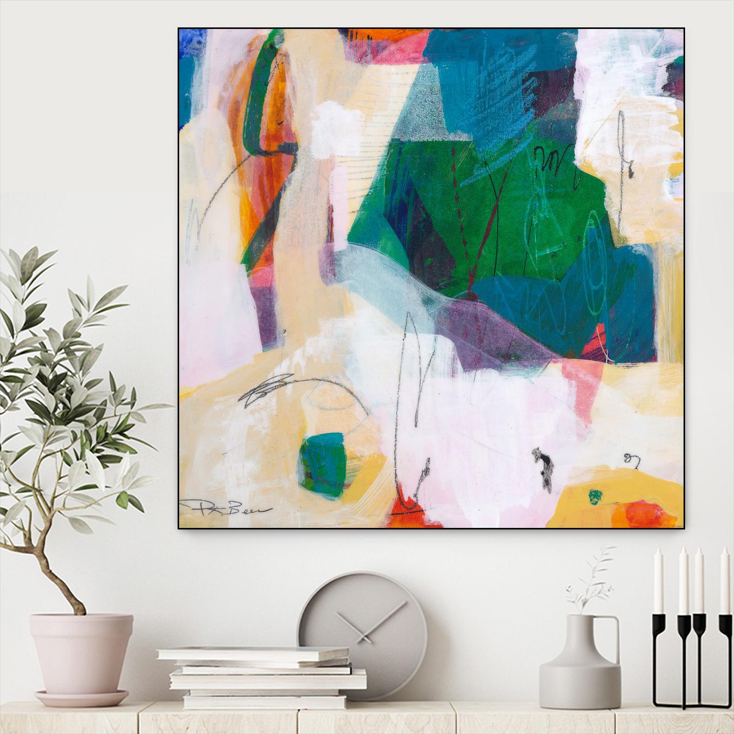 Oide 4 by Pamela K Beer on GIANT ART - yellow,blue abstracts, contemporary