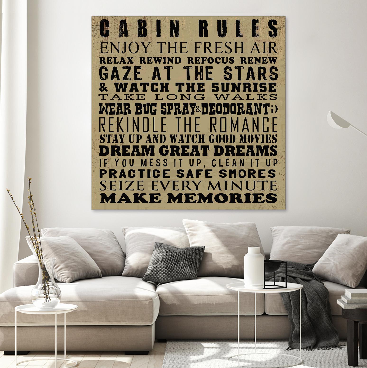 Cabin Rules by Jim Baldwin on GIANT ART - multicolor inspirational