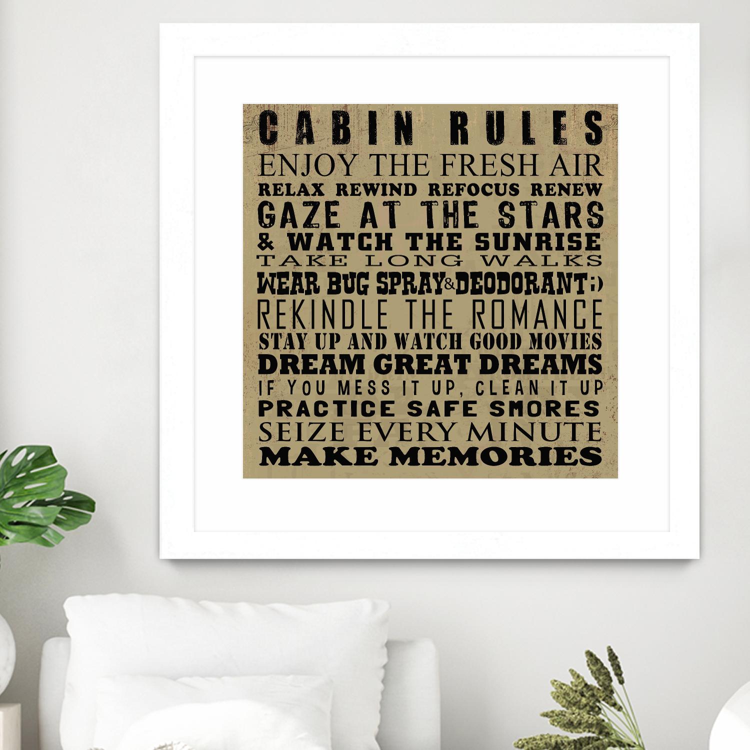 Cabin Rules by Jim Baldwin on GIANT ART - multicolor inspirational