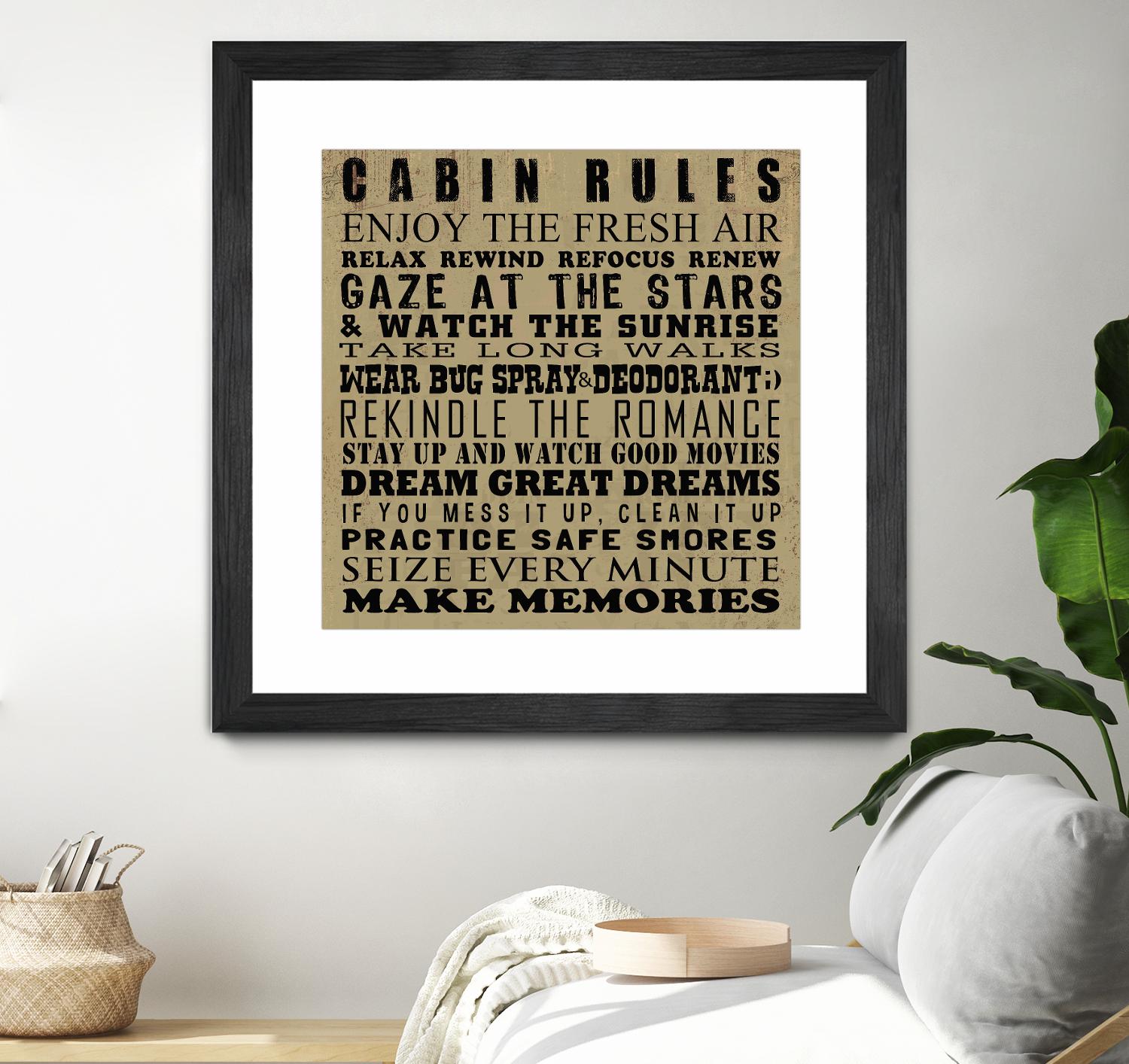 Cabin Rules by Jim Baldwin on GIANT ART - multicolor inspirational