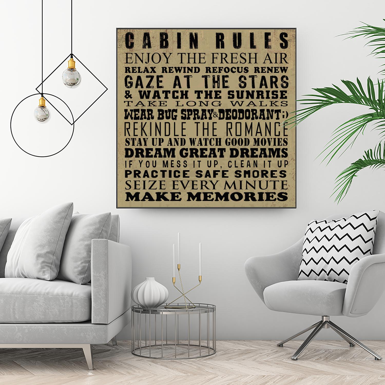 Cabin Rules by Jim Baldwin on GIANT ART - multicolor inspirational
