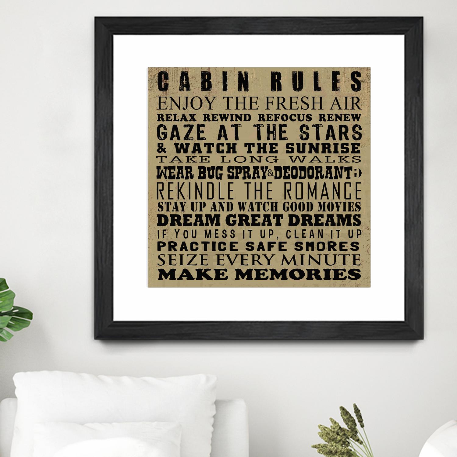 Cabin Rules by Jim Baldwin on GIANT ART - multicolor inspirational