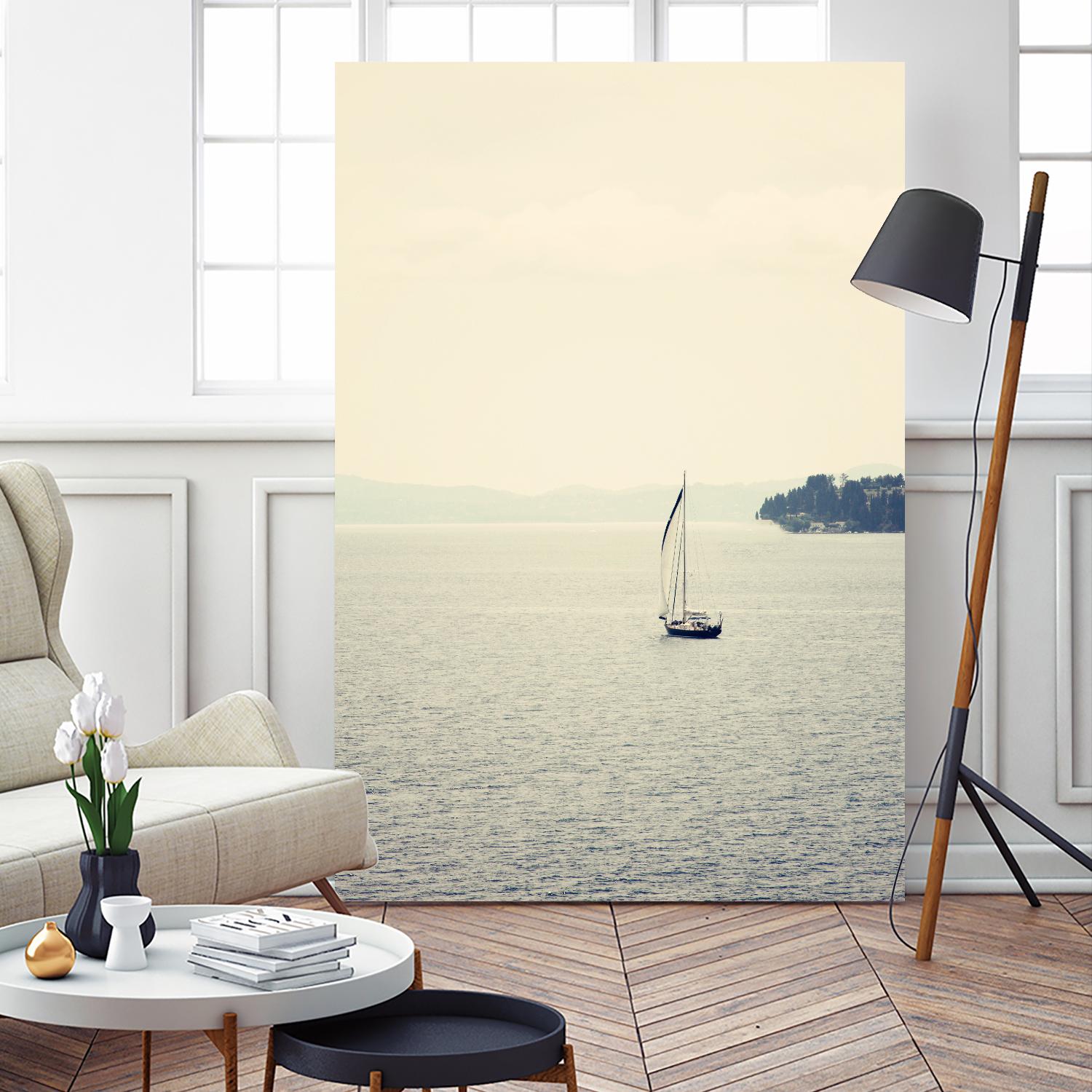 Hazy Sea by Sylvia Coomes on GIANT ART - black nautical