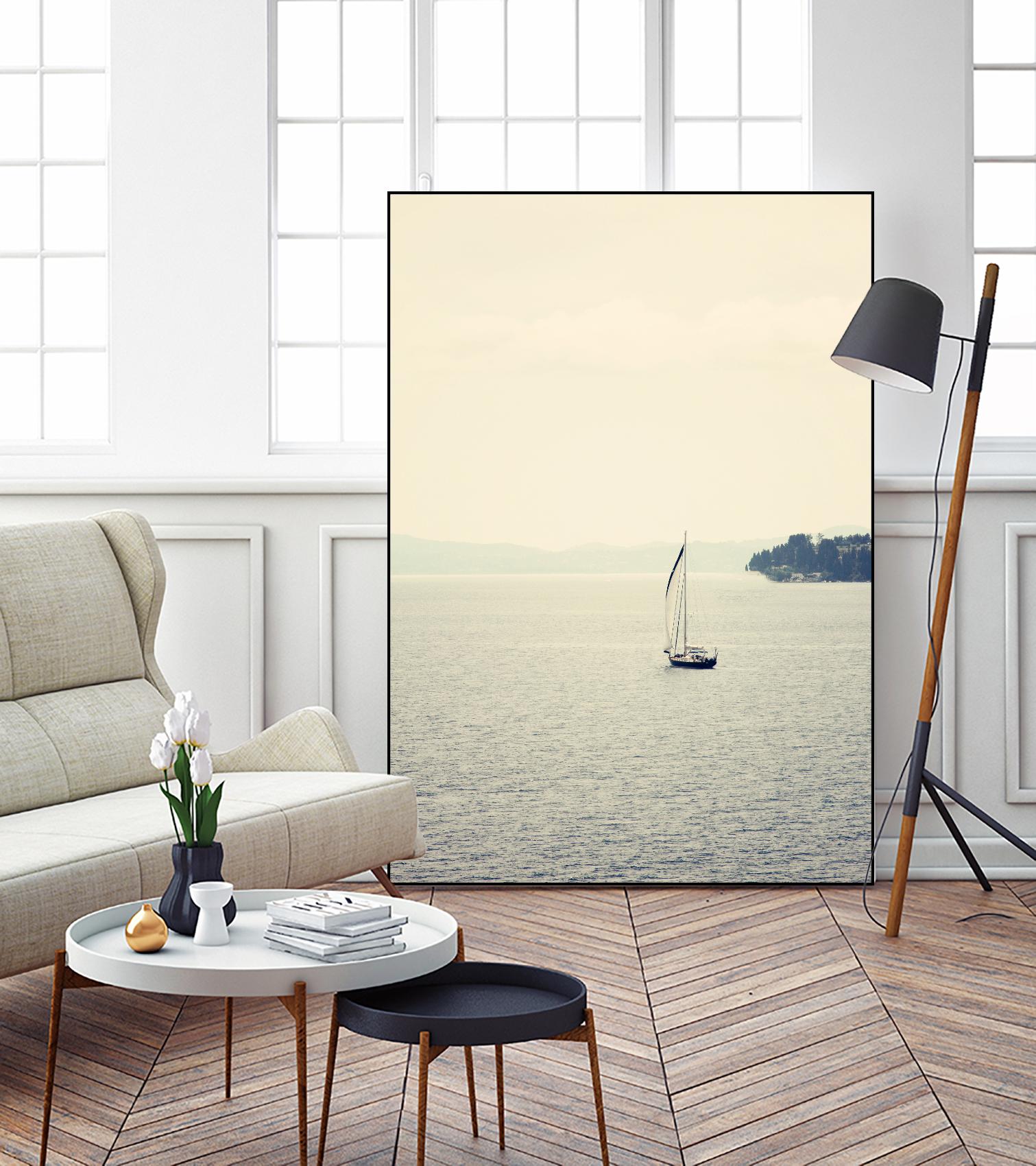 Hazy Sea by Sylvia Coomes on GIANT ART - black nautical