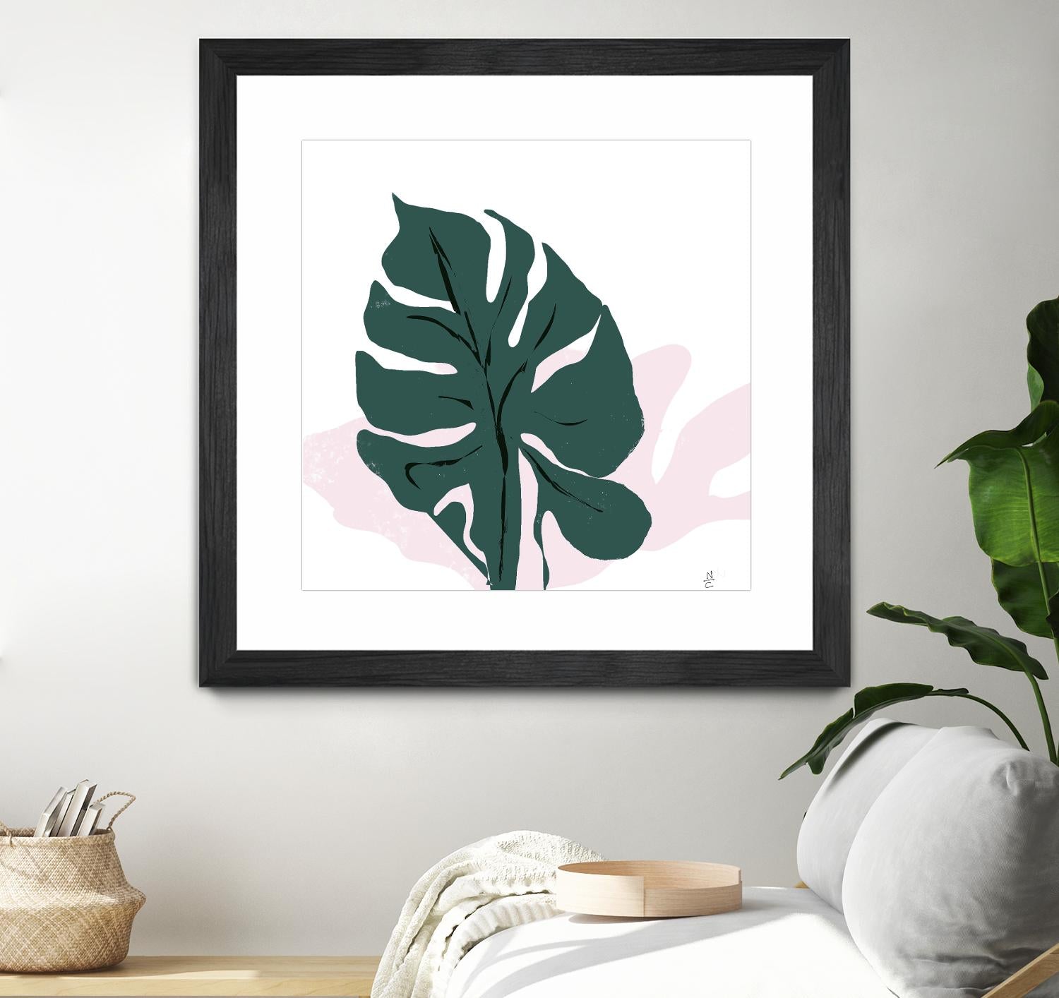 Pink Shadow by Niya Christine on GIANT ART - green contemporary, floral/still life, leaves
