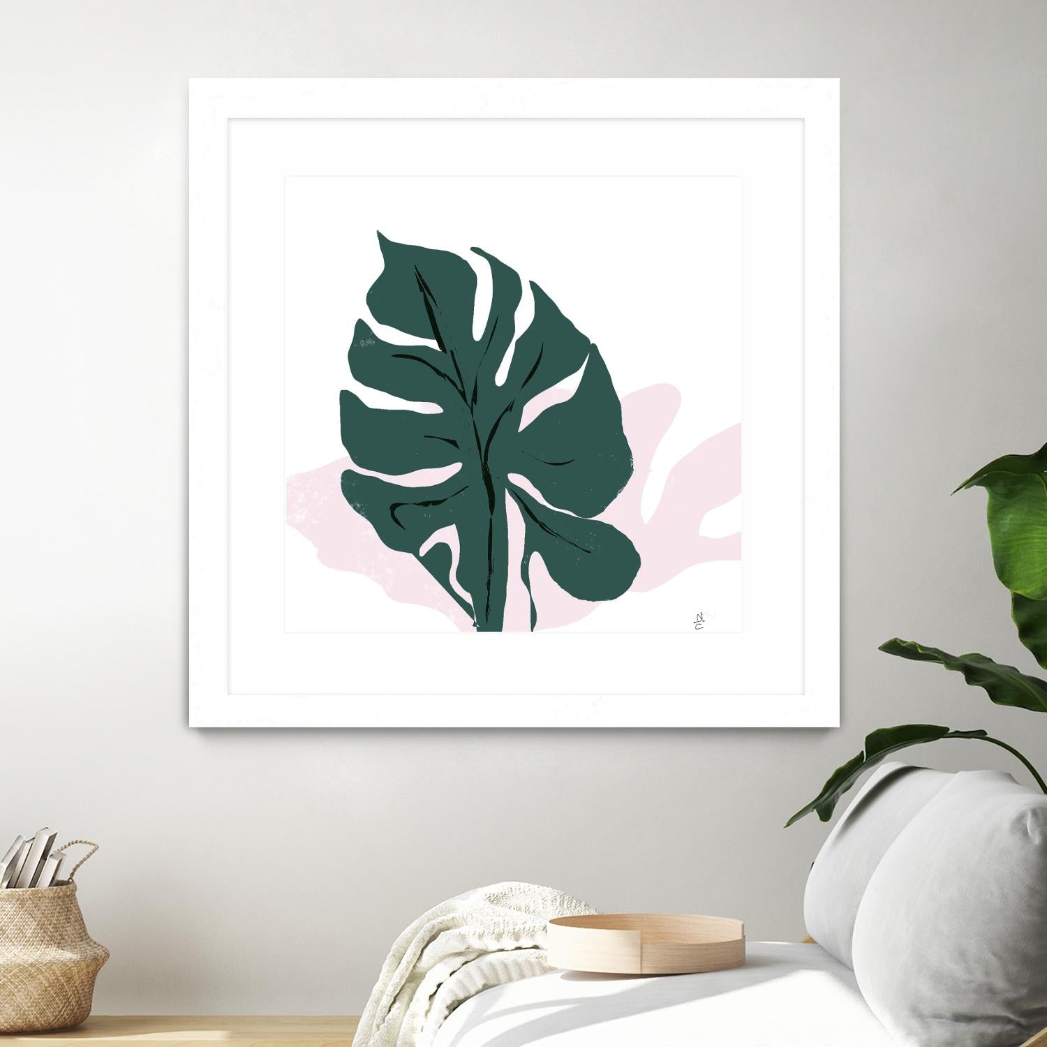 Pink Shadow by Niya Christine on GIANT ART - green contemporary, floral/still life, leaves