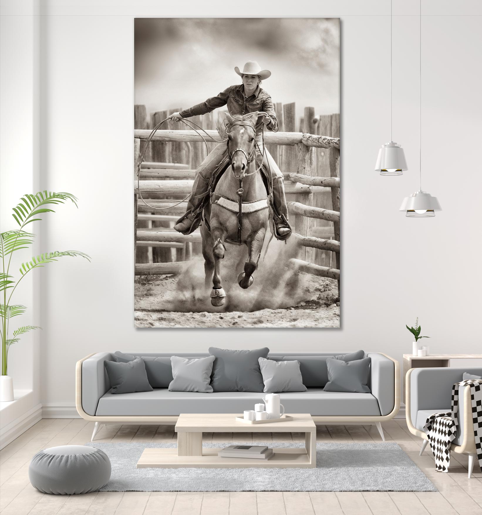 Ride ‘Em Cowgirl by Lisa Dearing on GIANT ART - multicolor photography; animals; figurative