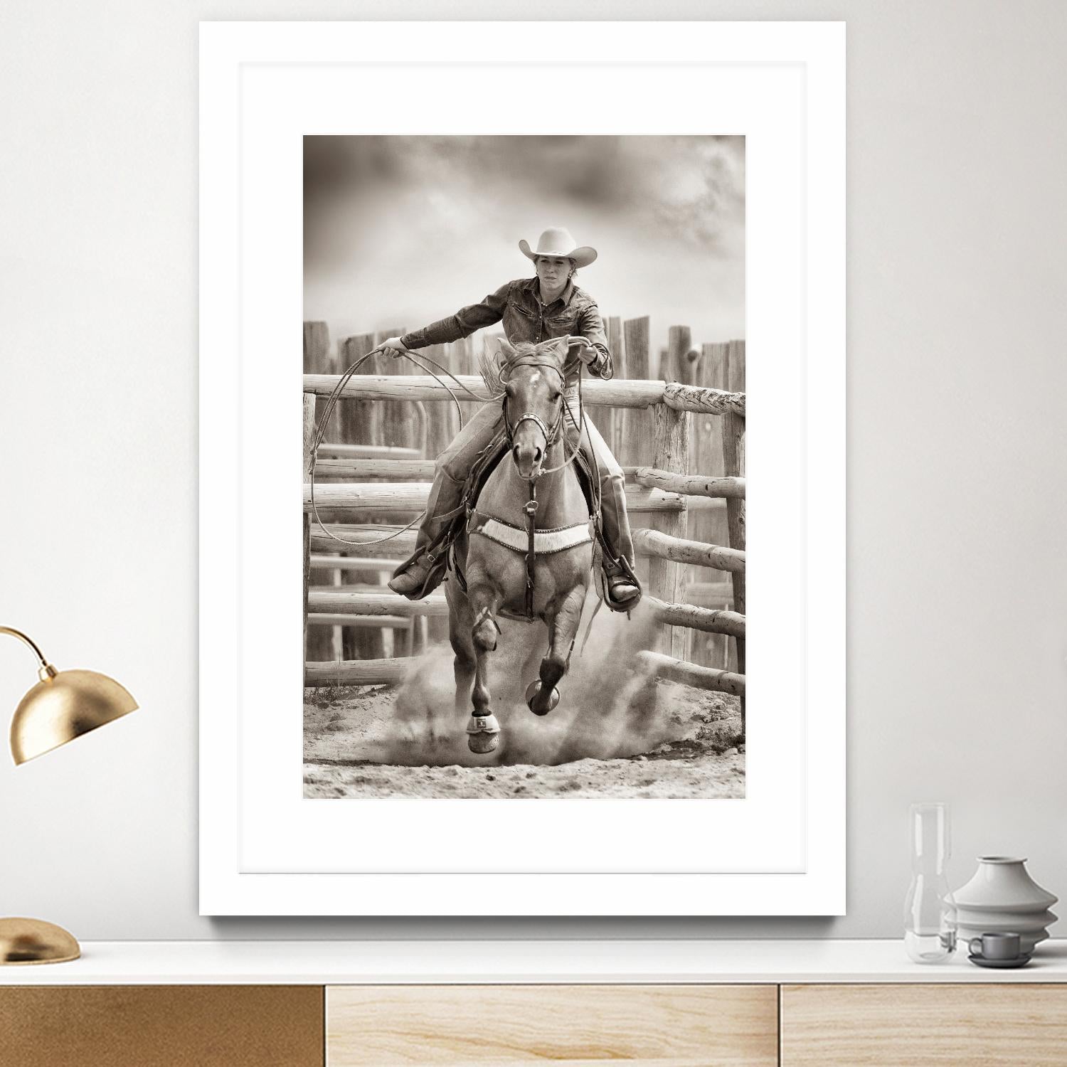 Ride ‘Em Cowgirl by Lisa Dearing on GIANT ART - multicolor photography; animals; figurative