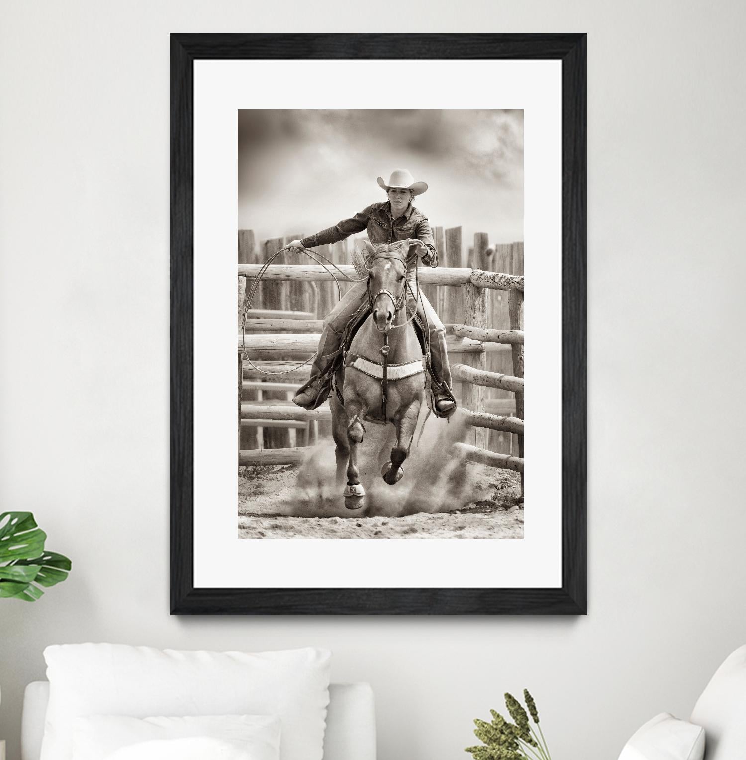 Ride ‘Em Cowgirl by Lisa Dearing on GIANT ART - multicolor photography; animals; figurative