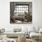 Introvert by Cynthia Decker on GIANT ART - multi children, contemporary, animals, cats, dogs, windows