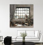 Introvert by Cynthia Decker on GIANT ART - multi children, contemporary, animals, cats, dogs, windows