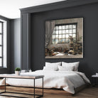 Introvert by Cynthia Decker on GIANT ART - multi children, contemporary, animals, cats, dogs, windows