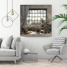 Introvert by Cynthia Decker on GIANT ART - multi children, contemporary, animals, cats, dogs, windows