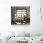 Introvert by Cynthia Decker on GIANT ART - multi children, contemporary, animals, cats, dogs, windows