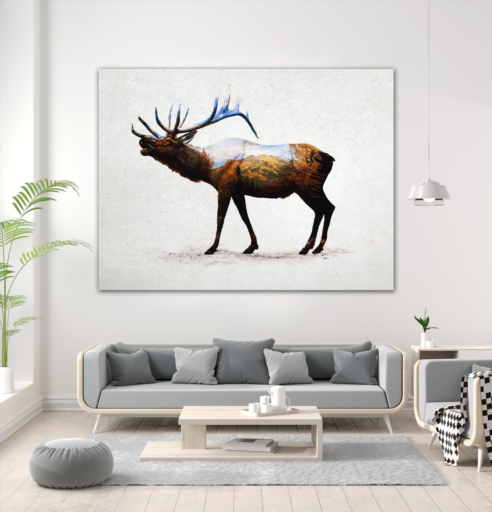 Rocky Mountain Elk by Davies Babies on GIANT ART - white animals