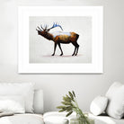 Rocky Mountain Elk by Davies Babies on GIANT ART - white animals