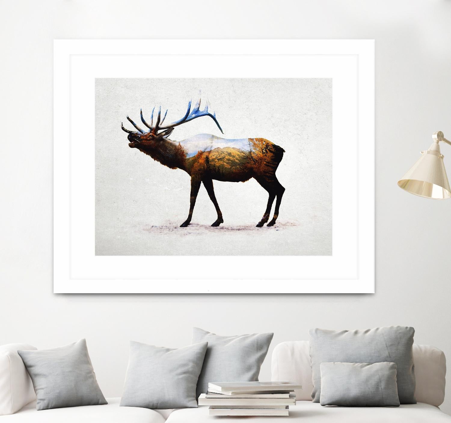 Rocky Mountain Elk by Davies Babies on GIANT ART - white animals