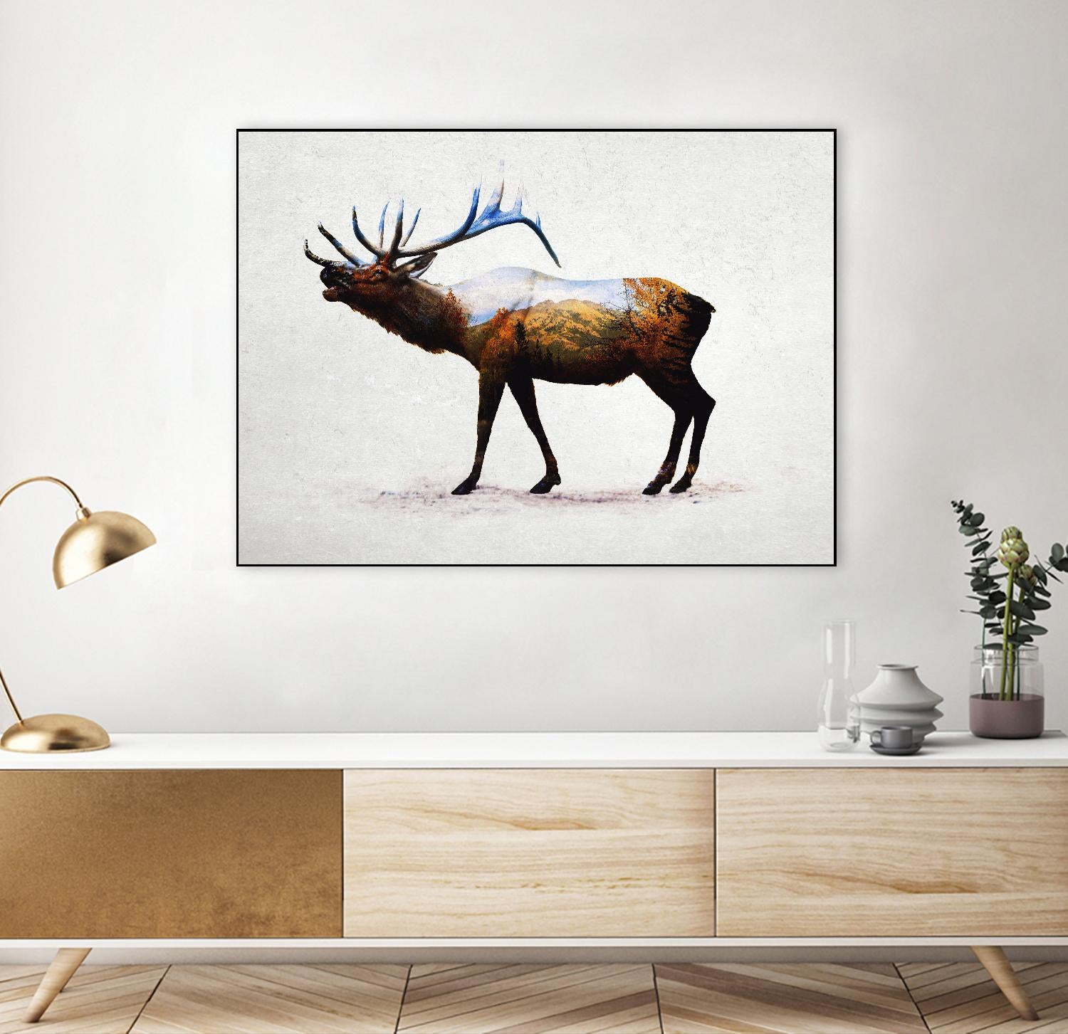 Rocky Mountain Elk by Davies Babies on GIANT ART - white animals