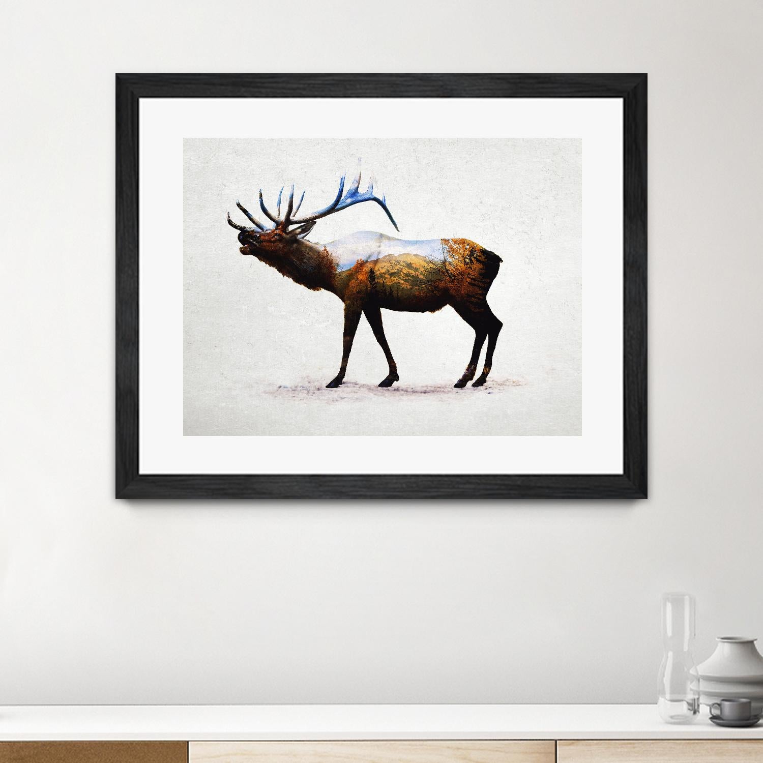 Rocky Mountain Elk by Davies Babies on GIANT ART - white animals
