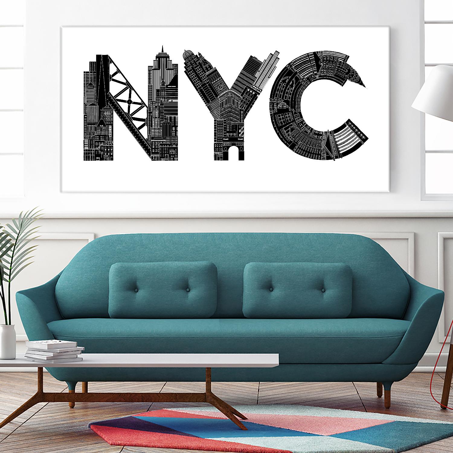 NYC by Robert Farkas on GIANT ART - white city scene