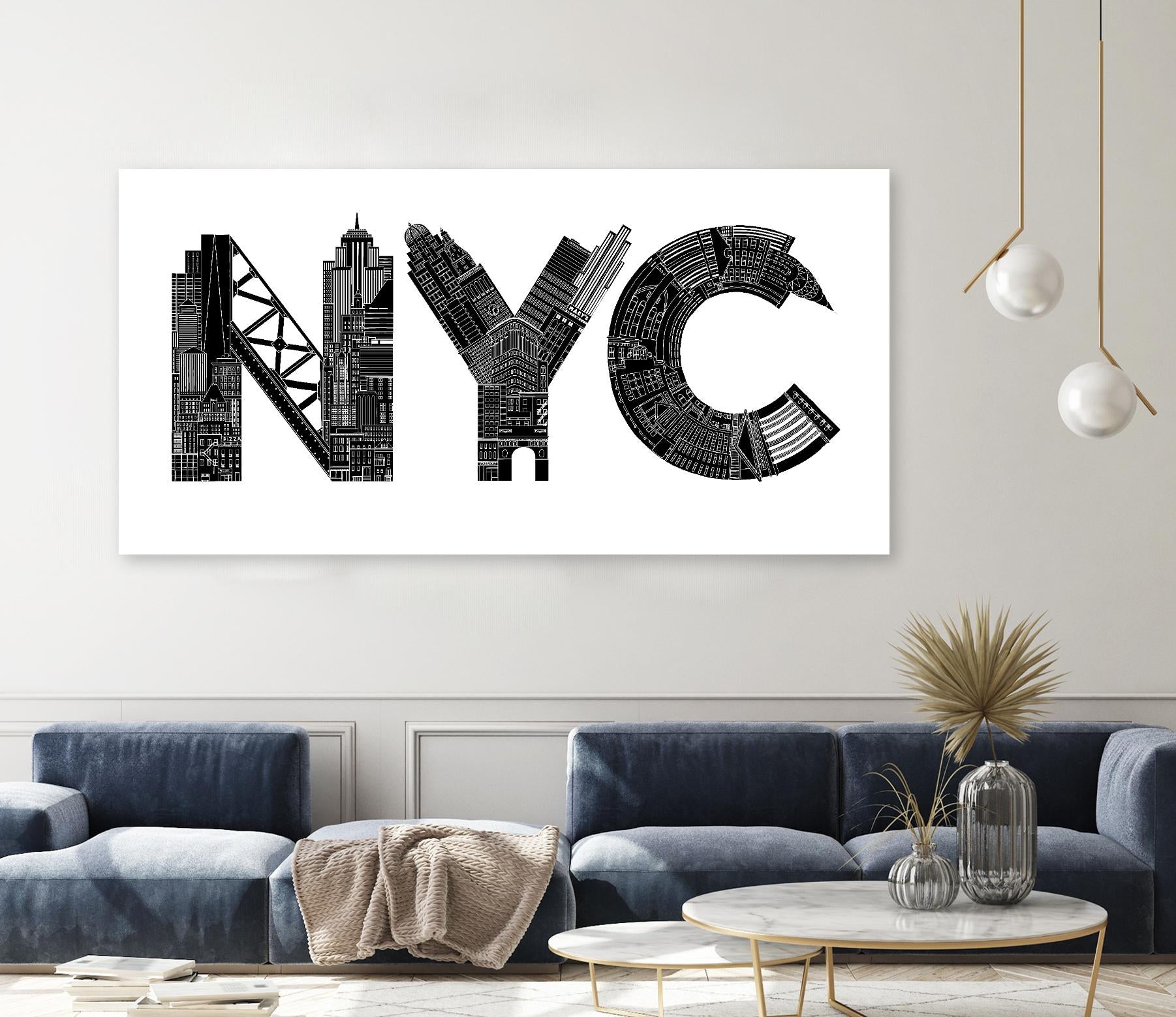 NYC by Robert Farkas on GIANT ART - white city scene