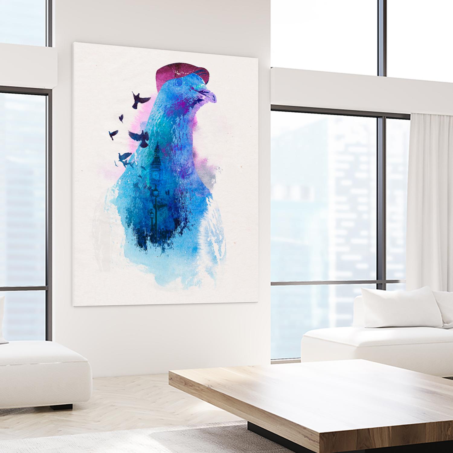 Everybody Flies to London by Robert Farkas on GIANT ART - pink animals