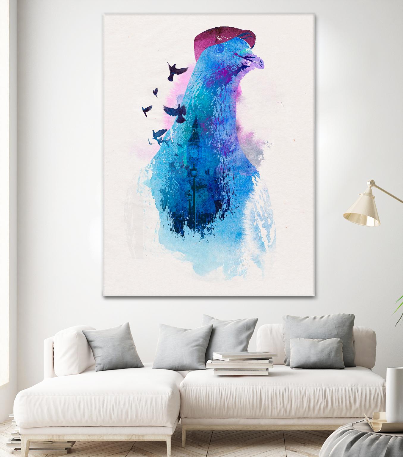 Everybody Flies to London by Robert Farkas on GIANT ART - pink animals