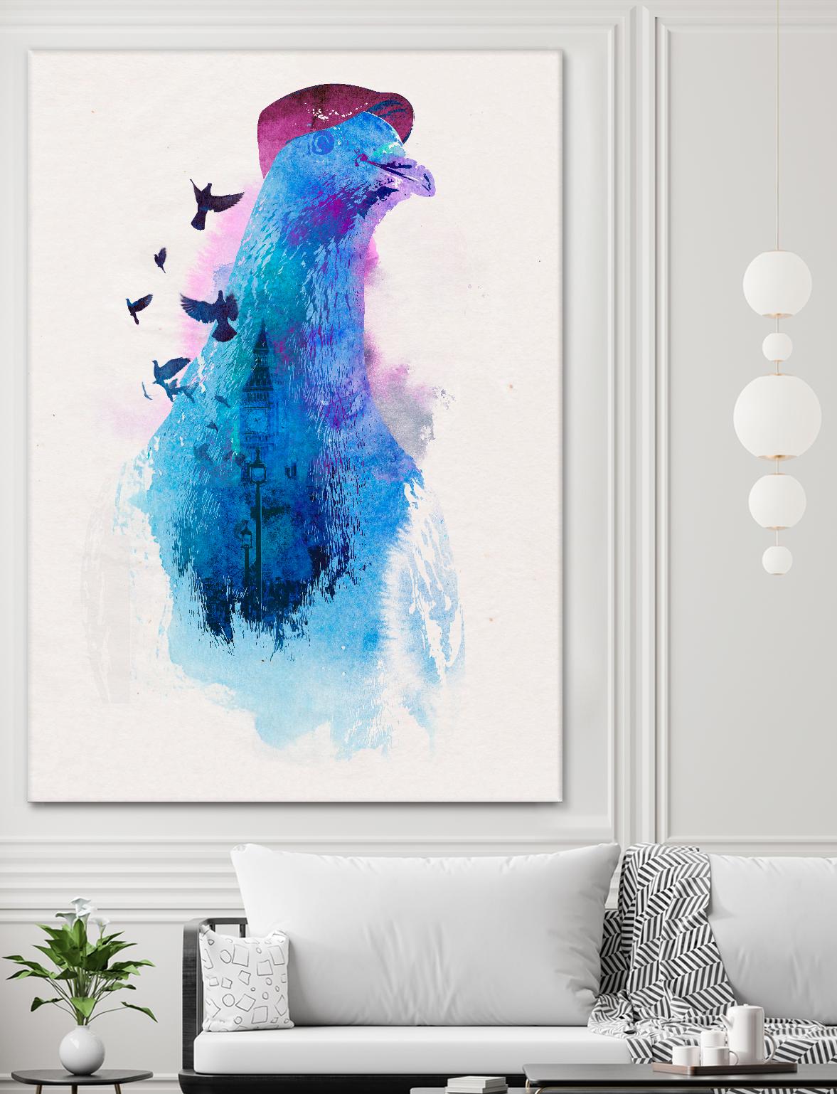 Everybody Flies to London by Robert Farkas on GIANT ART - pink animals