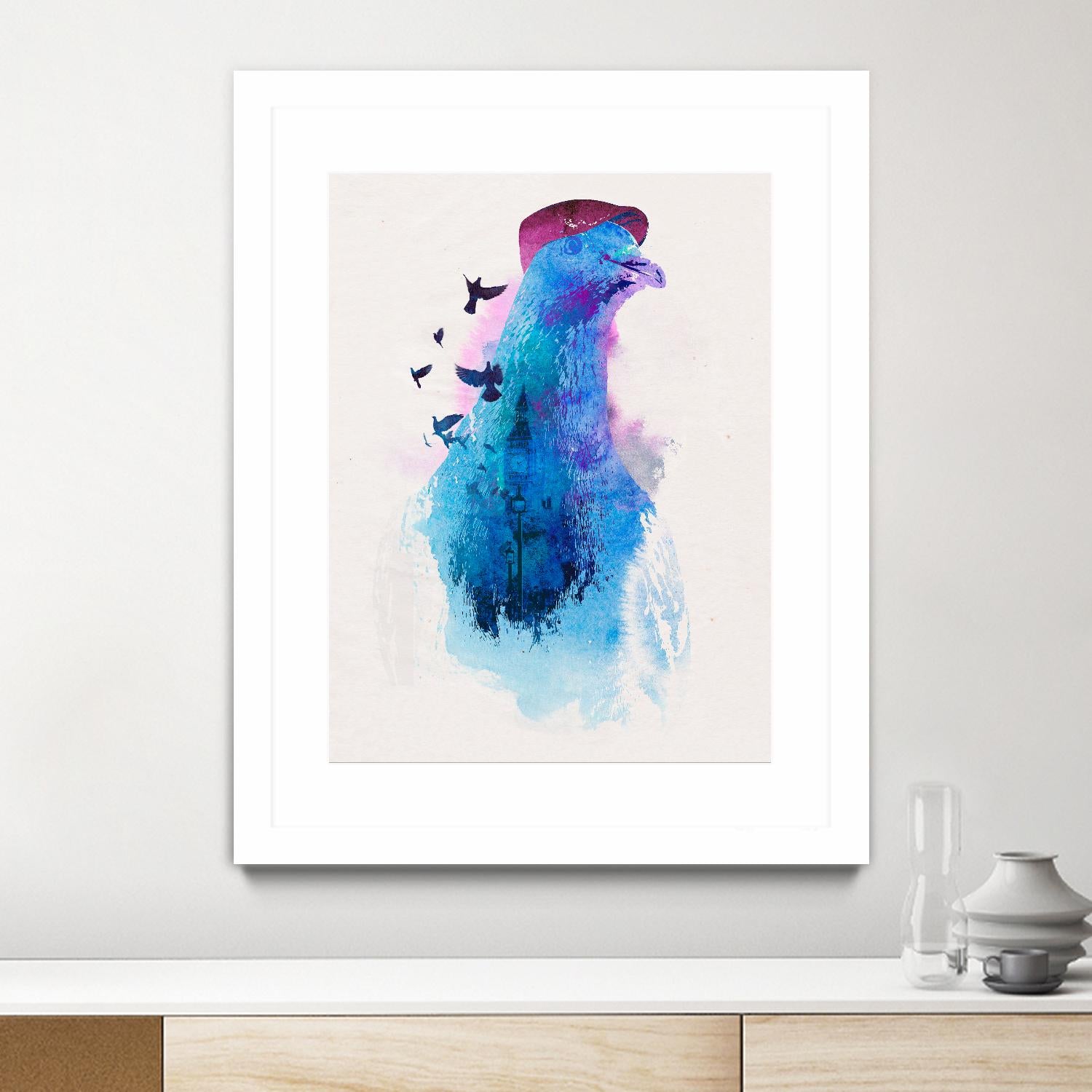 Everybody Flies to London by Robert Farkas on GIANT ART - pink animals