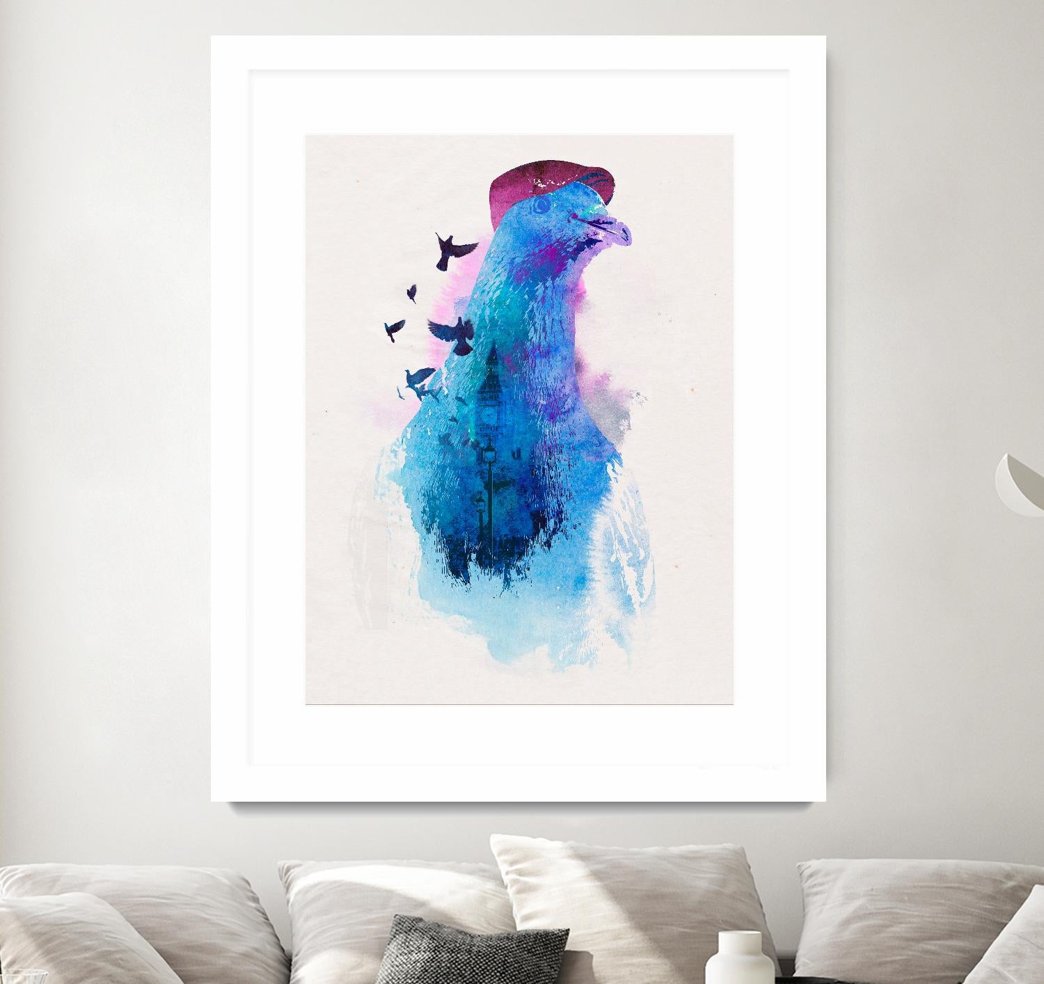 Everybody Flies to London by Robert Farkas on GIANT ART - pink animals