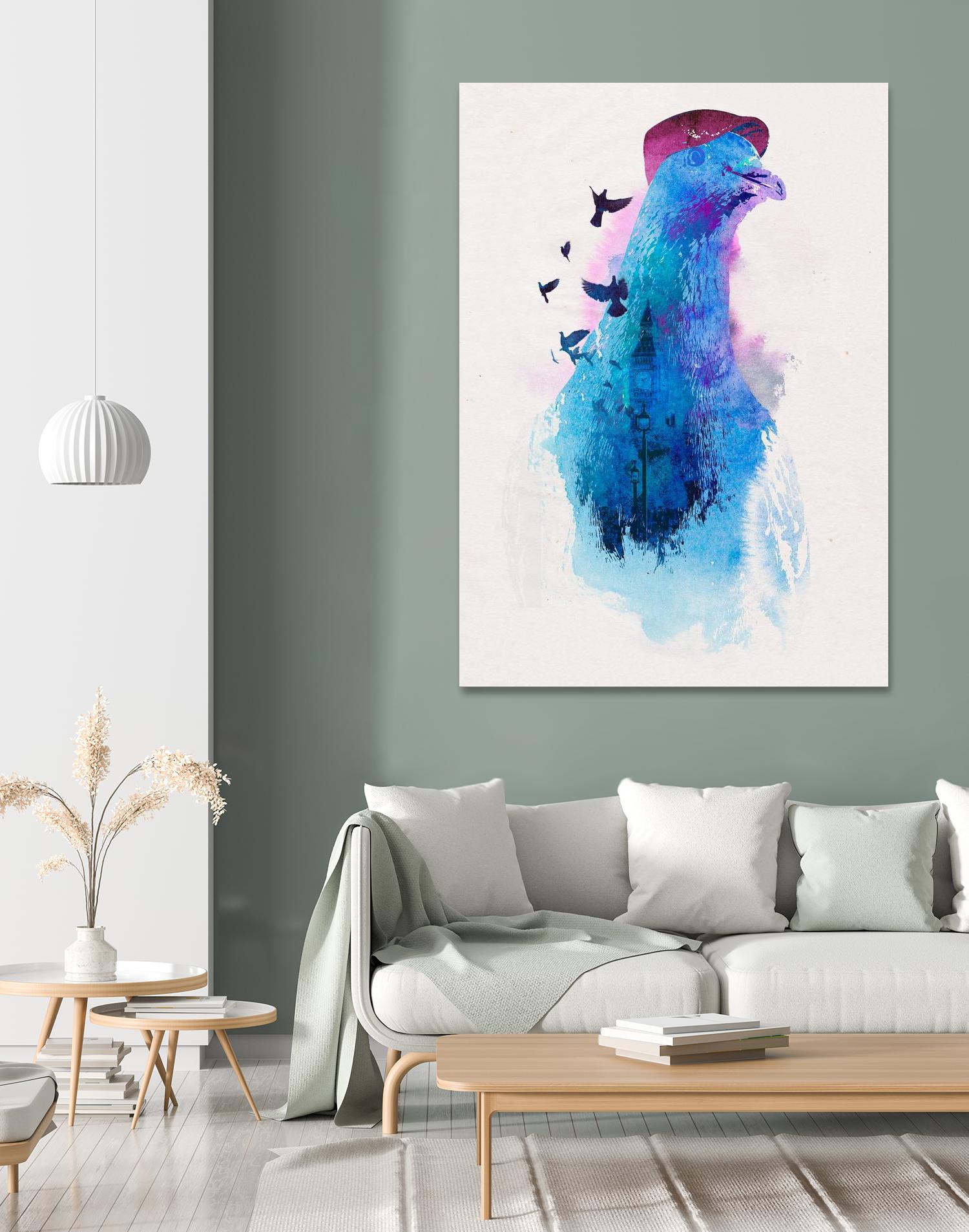 Everybody Flies to London by Robert Farkas on GIANT ART - pink animals