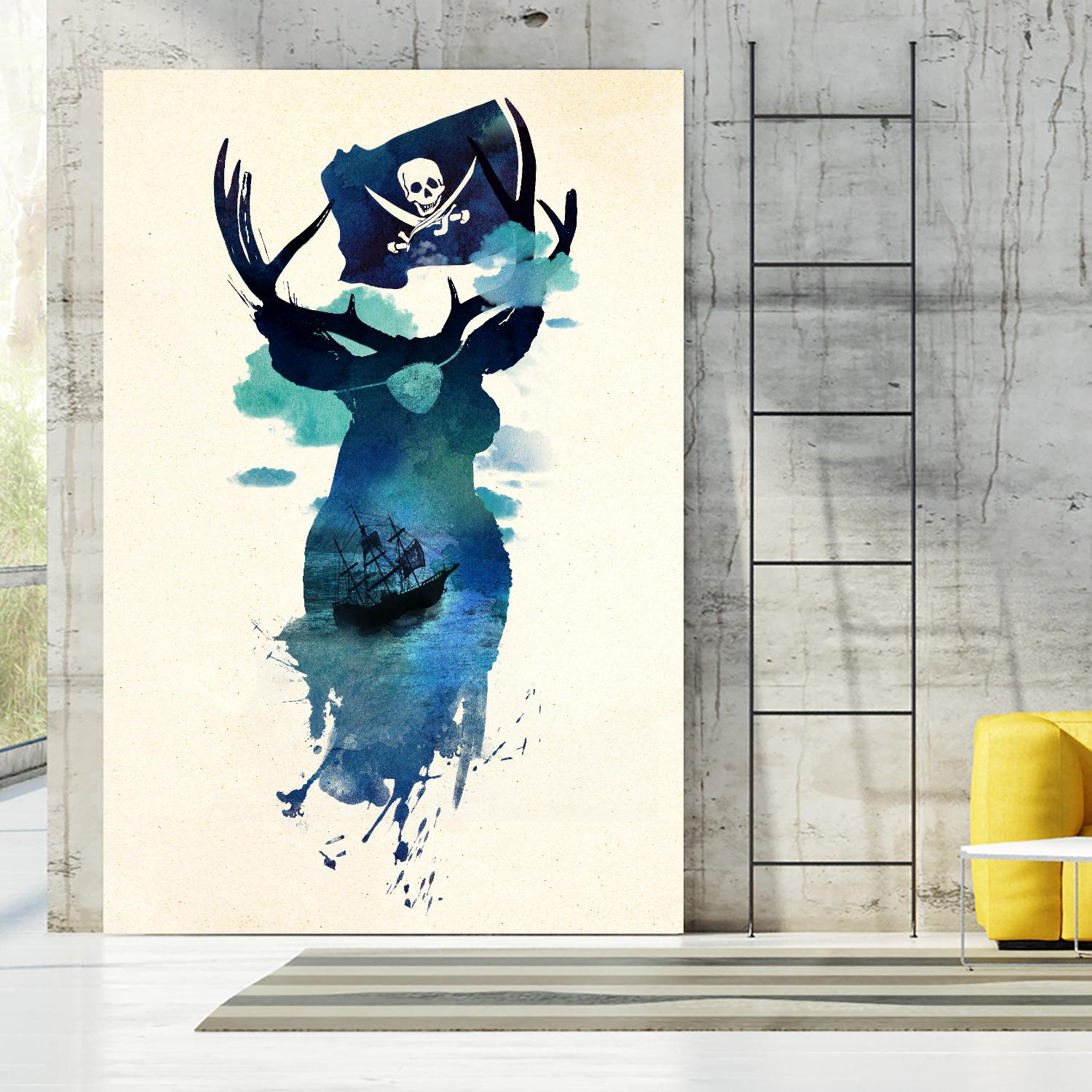 Captain Hook by Robert Farkas on GIANT ART - beige city scene