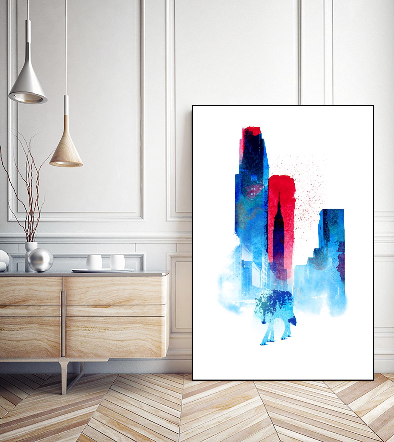 The Wolf of the City by Robert Farkas on GIANT ART - pink men and women