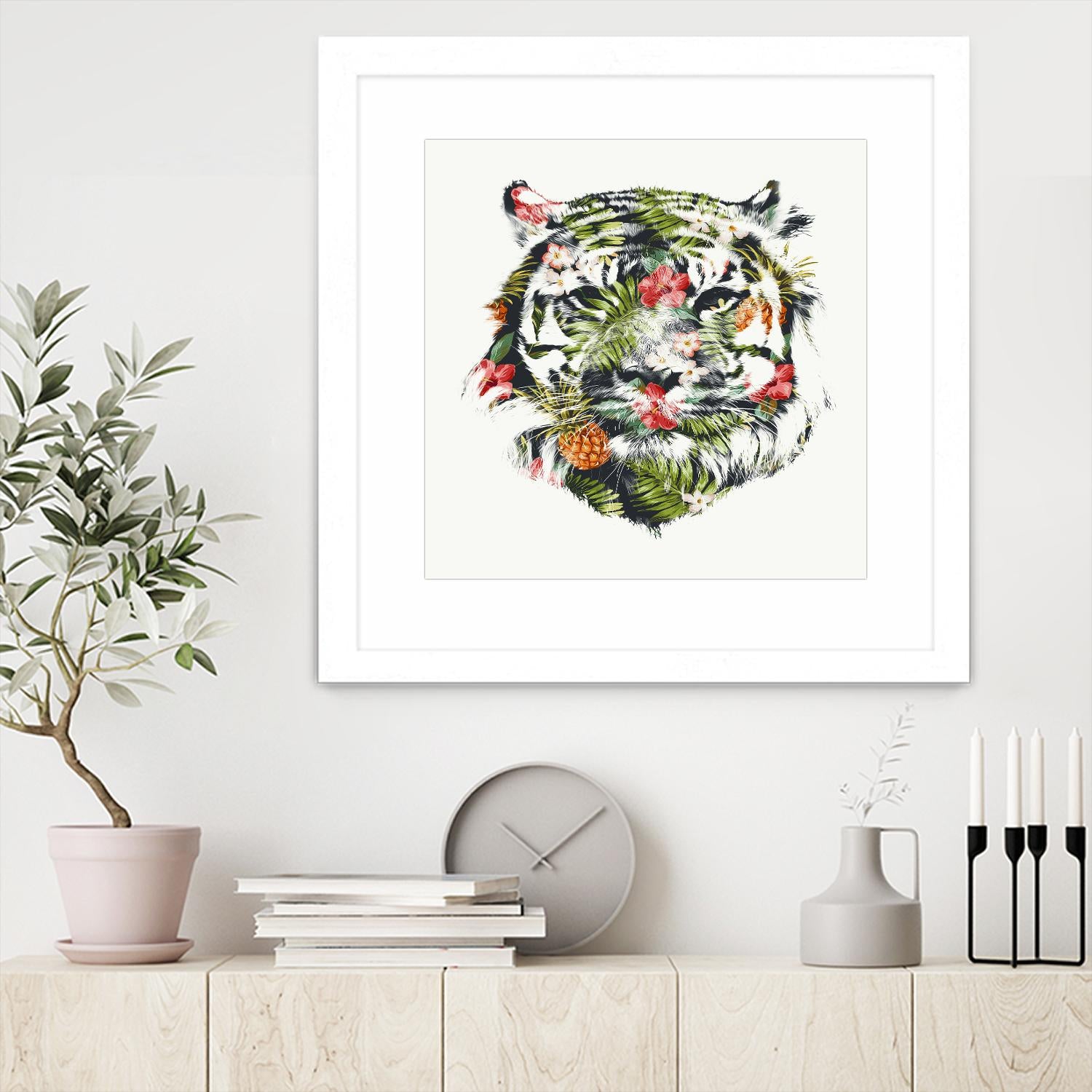 Tropical Tiger by Robert Farkas on GIANT ART - green animals