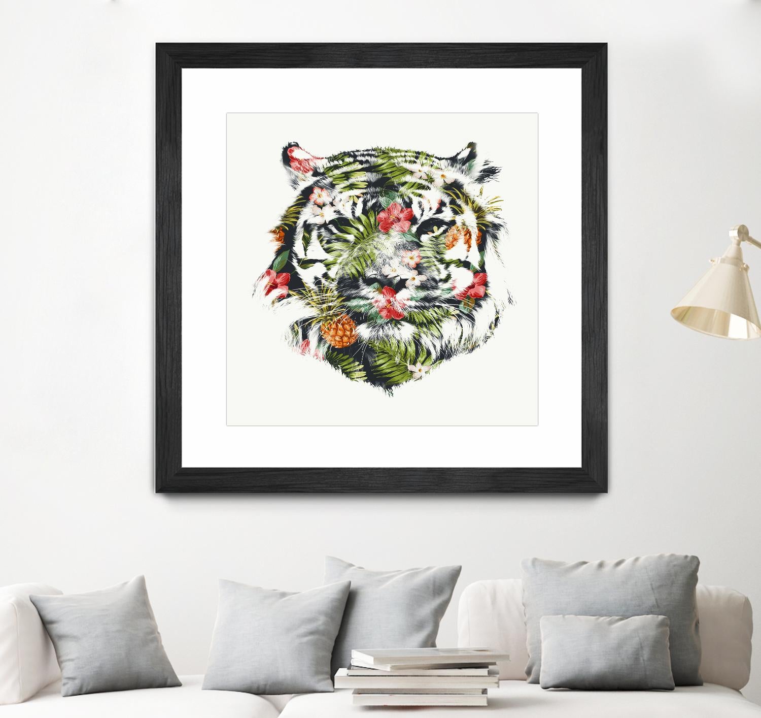 Tropical Tiger by Robert Farkas on GIANT ART - green animals