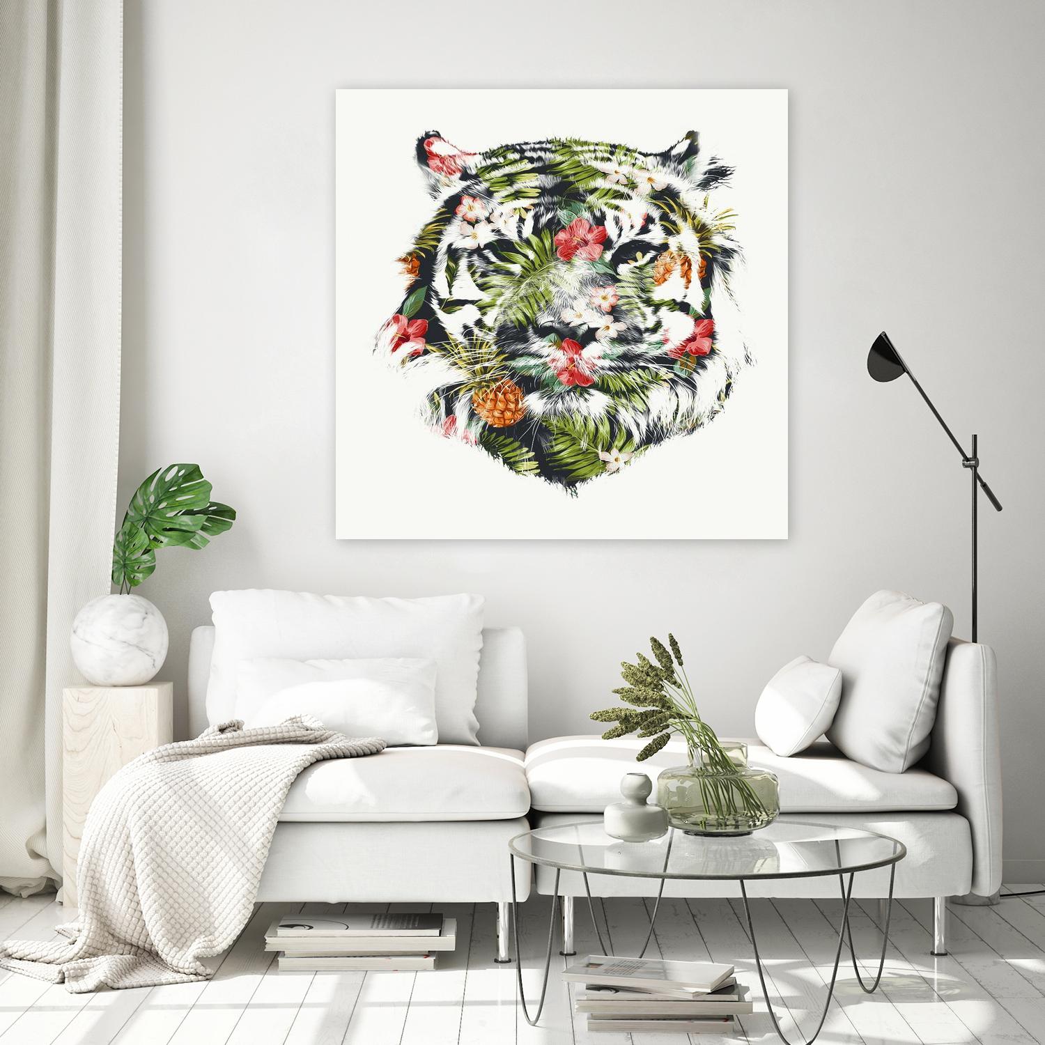 Tropical Tiger by Robert Farkas on GIANT ART - green animals