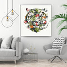 Tropical Tiger by Robert Farkas on GIANT ART - green animals