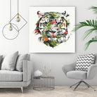 Tropical Tiger by Robert Farkas on GIANT ART - green animals