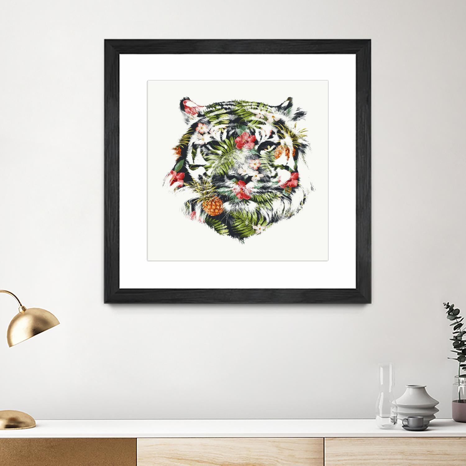 Tropical Tiger by Robert Farkas on GIANT ART - green animals