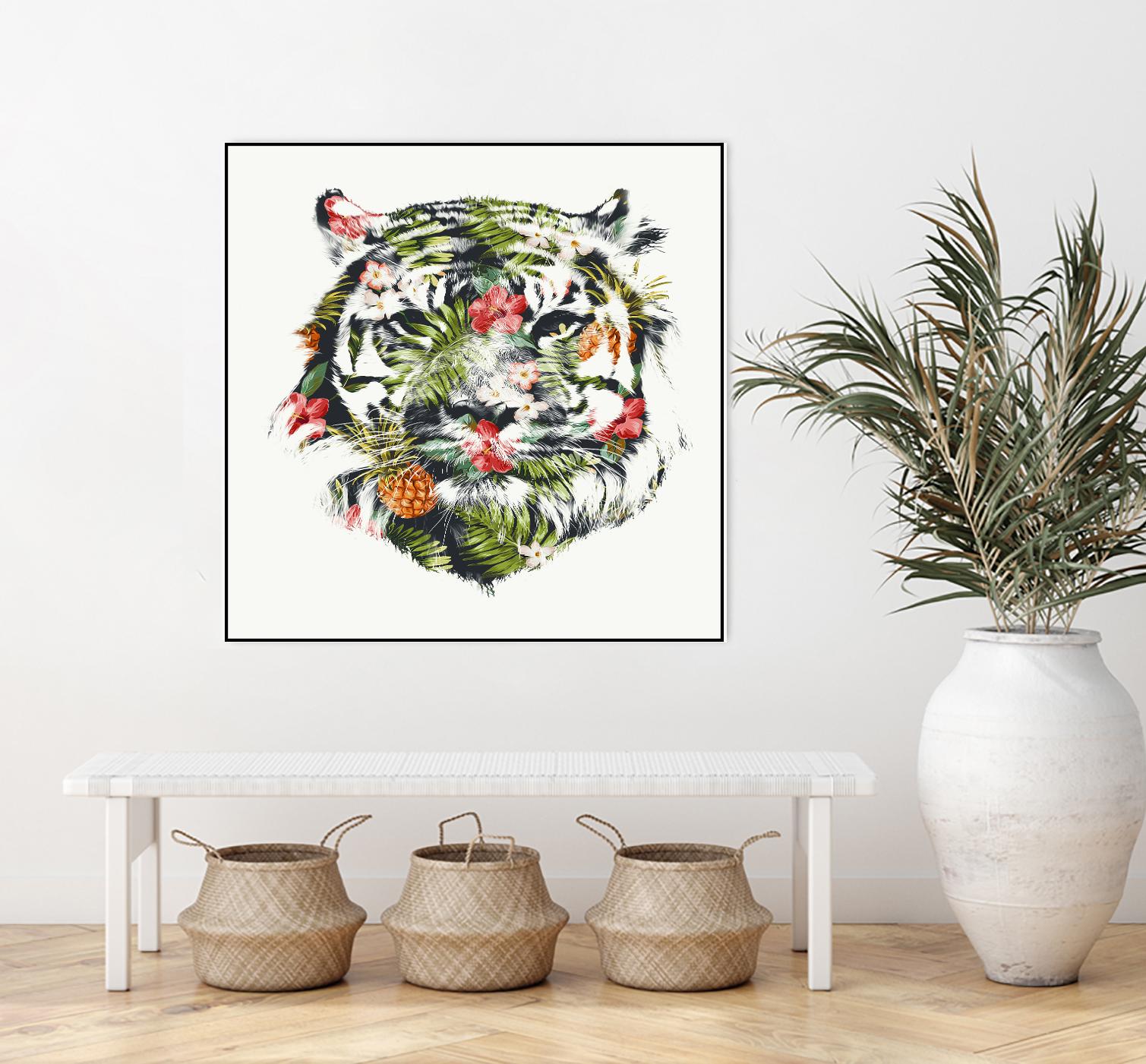 Tropical Tiger by Robert Farkas on GIANT ART - green animals