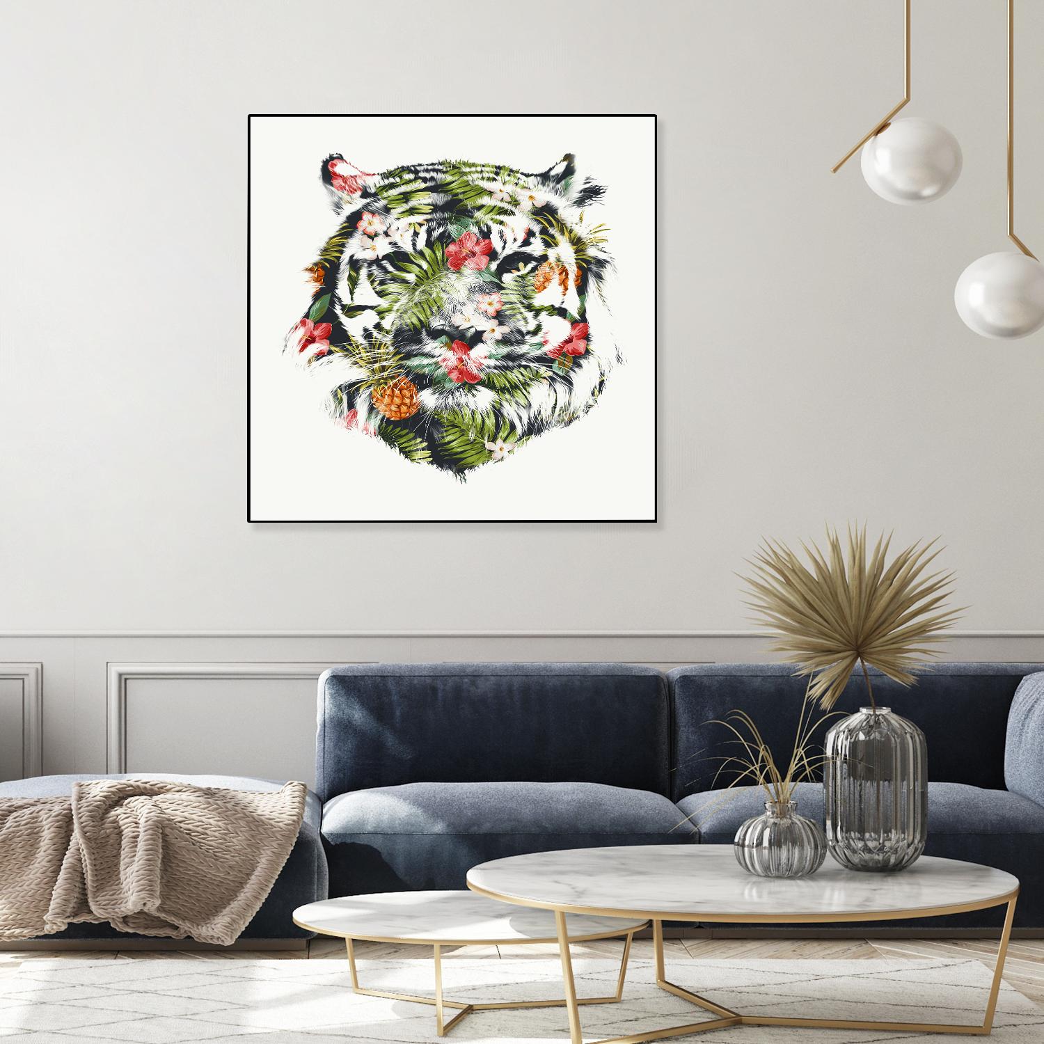 Tropical Tiger by Robert Farkas on GIANT ART - green animals