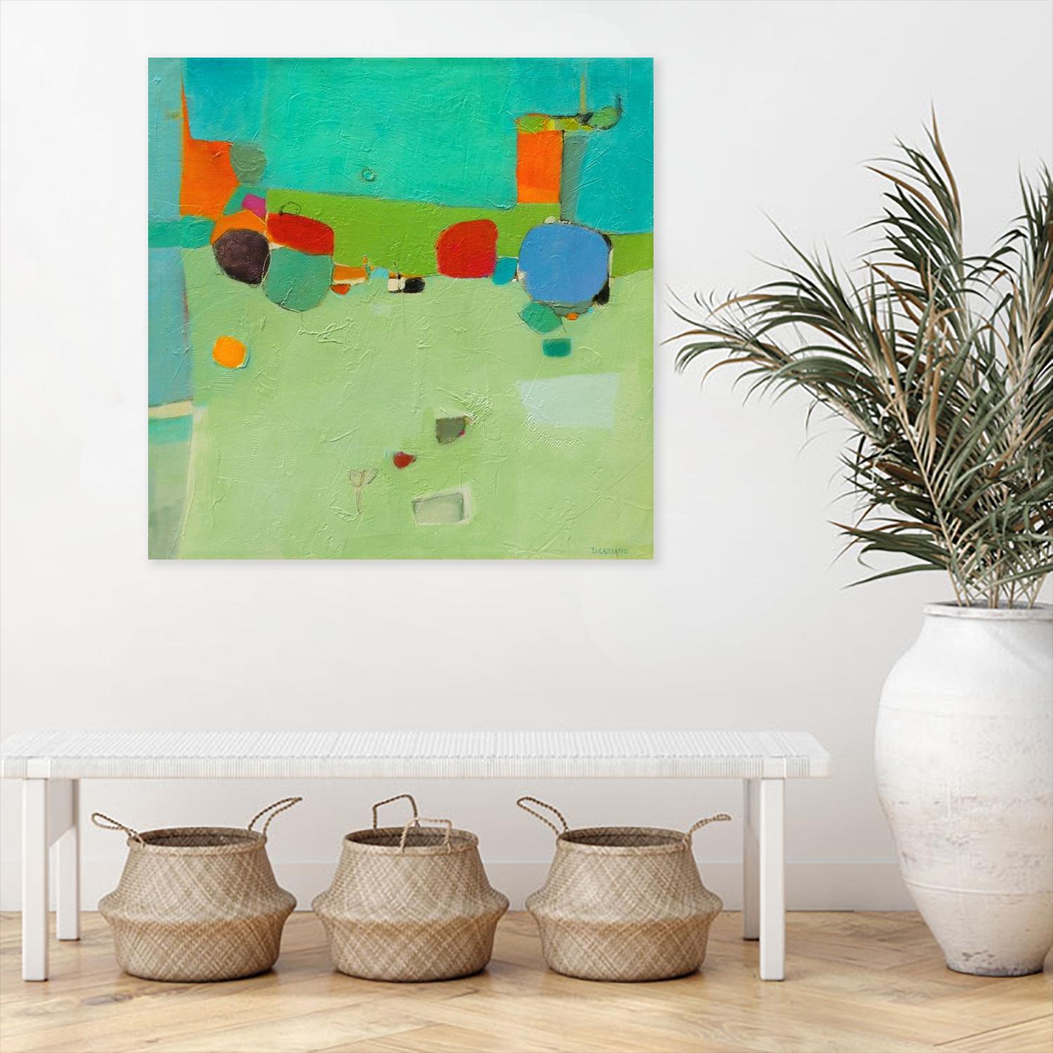 A Skip and a Roll by Dorothy Gaziano on GIANT ART - green abstract