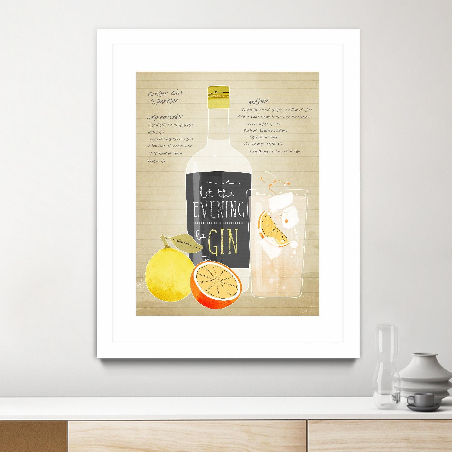 Ginger Gin Sparkler by Green Lili on GIANT ART - multicolor cuisine