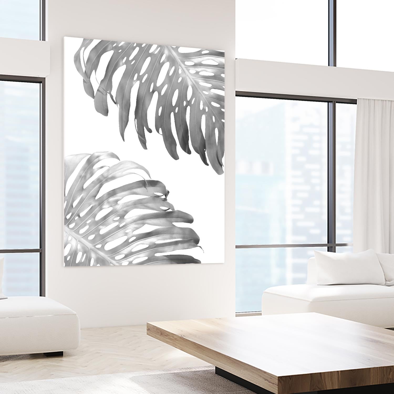 Double Philodendron (BW) by Lexie Greer on GIANT ART - multicolor photography; floral/still life