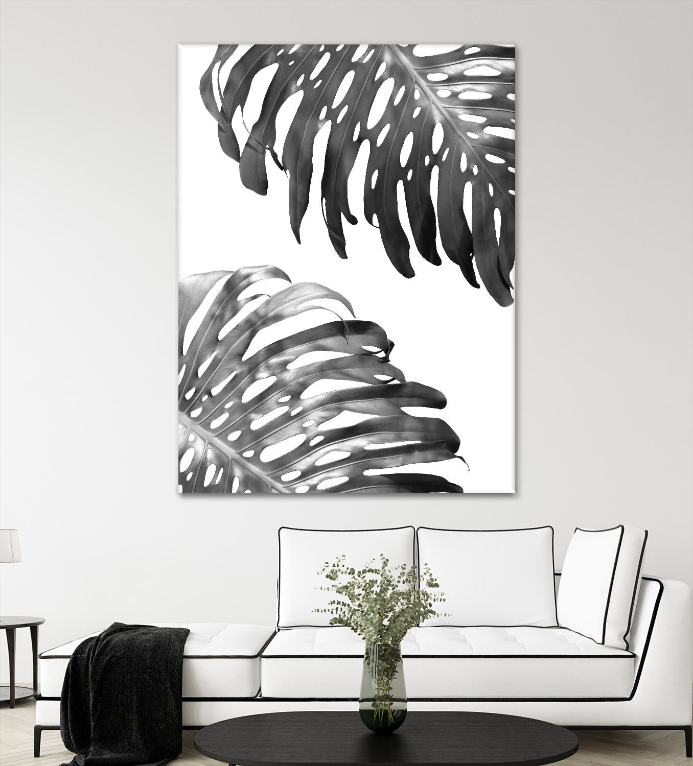 Double Philodendron (BW) by Lexie Greer on GIANT ART - multicolor photography; floral/still life