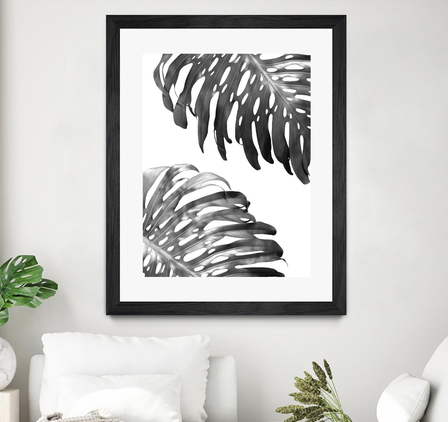 Double Philodendron (BW) by Lexie Greer on GIANT ART - multicolor photography; floral/still life