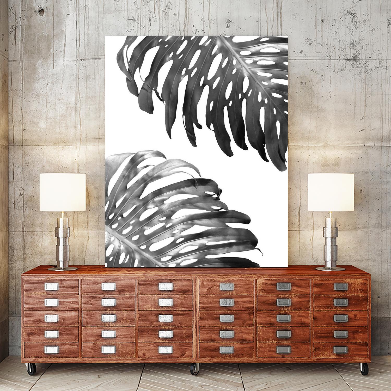 Double Philodendron (BW) by Lexie Greer on GIANT ART - multicolor photography; floral/still life